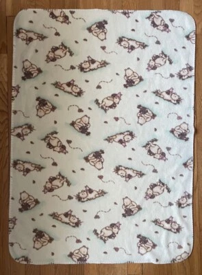 Disney Classic Pooh Cute Winnie The Pooh Piglet Cozy Fleece Baby Blanket Cream - Image 1 of 4
