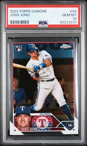 Topps 2023 cromo Josh Jung novato RC #93 PSA 10 gemas como nuevo Texas Rangers - Imagen 1 de 2