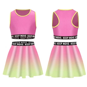 Kids Girls Swimsuit Bathing Top And Skirt Quick Dry Swimwear Holiday Outfits - Picture 1 of 31