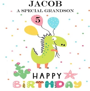 Personalised Dinosaur Birthday Card -Grandson, Granddaughter, Daughter, Son etc. - Picture 1 of 1