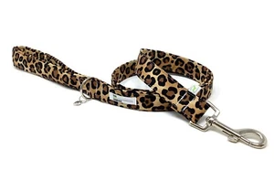 Leopard Print Padded Handle Dog Lead - Picture 1 of 2