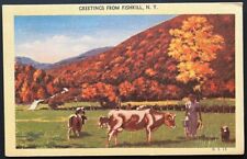 Greetings from Fishkill NY Dutchess County Milking Cows Postcard