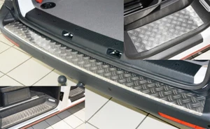 SET für VW T6 mit 1 Schiebetür Ladekantenschutz+Trittbretter Alu Riffel 1,5mm - Bild 1 von 6