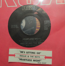 BAILLIE AND THE BOYS HEARTLESS NIGHT / LETTING GO 45RPM 7" RECORD + STRIP NM