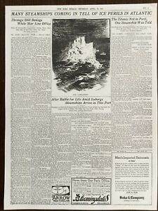 TITANIC DISASTER 18TH APRIL1912 NEWSPAPER/POSTER 1 PAGE/2 SIDES,,NEW YORK HERALD