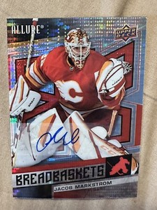 2021-22 Upper Deck Allure Jacob Markstrom Breadbaskets Blue Line Auto #BB-9