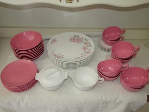 43 PC LENOX WARE MELAMINE FLORAL DINNERWARE SET - SET OF 43 - DOGWOOD ? - Picture 1 of 10