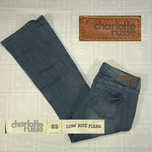 Charlotte Russe Womens Jeans 8s 8 Short Low Rise Flare Blue Denim 33x29 #k53 - Picture 1 of 14