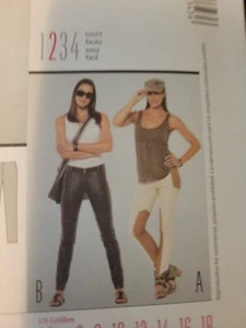 Pantalones Burda 7343 ajustados pierna cierre sin cortar patrón de costura faltan tallas 6-18 - Imagen 1 de 7