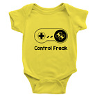 Infant Baby Rib Bodysuit Clothes Shower Gift Control Freak Snes Retro Gaming