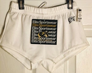 GK BOYS X-SMALL COMPETITION SHORTS WHITE N/S GYMNASTICS RUNNING GYM Sz CXS NWT - Picture 1 of 5