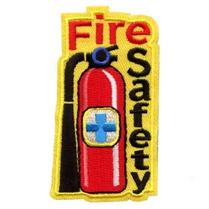 Fire Safety With Fire Extinguisher Embroidered Iron On Patch - Picture 1 of 2
