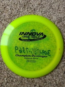 USED Innova Champion Destroyer 170g Lime Black Stamp Distance Driver Golf Disc - Picture 1 of 1