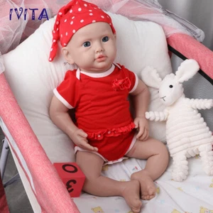 IVITA 20'' Handmade Soft Silicone Reborn Doll Newborn Baby Girl Xmas Gift Toy - Picture 1 of 15