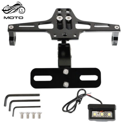 Motorcycle Universal Tail  License Plate Holder Fender Eliminator Kit LED Light - Image 1 of 4