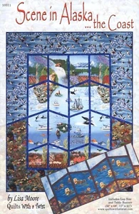 "Scene in Alaska" the Coast & Interior QUILTING PATTERN Lisa Moore Quilts Twist - Picture 1 of 4