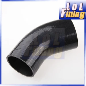 3 Ply 2.75" To 2.375'' 45 Degree Silicone Hose Coupler Pipe Black - Picture 1 of 5