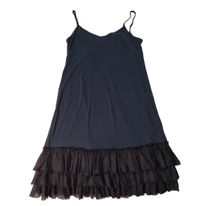 Elan Ibu Designs Sustainable Cotton Mini Slip Dress Size 1 XS Black Jersey EUC - Picture 1 of 8