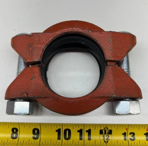 2-½" Victaulic Firelock Grooved Coupling Style 70 Ductile Iron Gasket Red Stripe - Picture 1 of 2