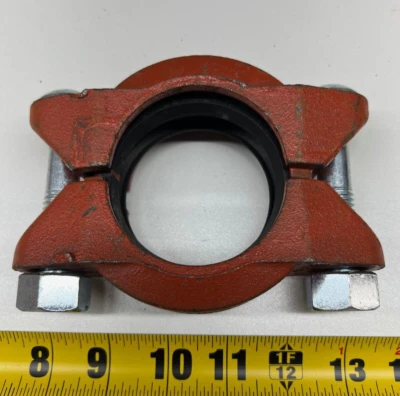 2-½" Victaulic Firelock Grooved Coupling Style 70 Ductile Iron Gasket Red Stripe - Image 1 of 2