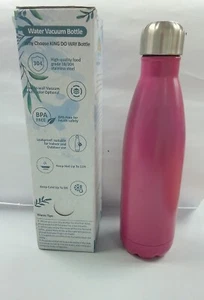 king do way Insulated Stainless Steel Water Vacuum Bottle 500ml PINK - Picture 1 of 4