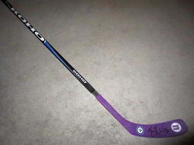 BLAKE WHEELER Winnipeg Jets SIGNED Auto Hockey Fights Cancer Stick COA - Image 1 of 2