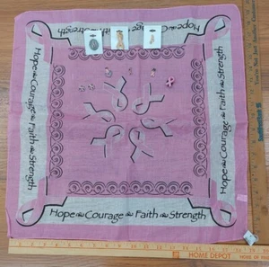 Breast Cancer 1 Bandana & 3 Charms 3 Pins 1 Croc Charm 1 Pair Shoe Lace Charms - Picture 1 of 7