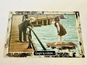 Man Camera Taking Photo Caught By A Lobster Postcard #491 - Picture 1 of 2