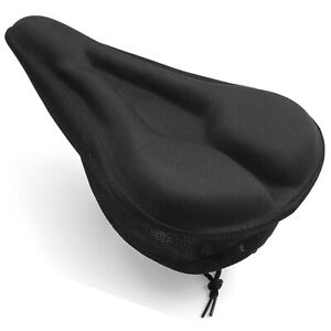 BIKE SEAT COVER CUSHION PADDED BICYCLE GEL SADDLE EXTRA COMFORT SPIN EXERCISE
