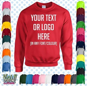 Custom Personalised Baby/Kids/Childrens SWEATSHIRT Name Funny Gift-Yr text/logo1 - Picture 1 of 15