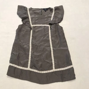 Gap blouse gray with white ruffles, XS - Picture 1 of 6