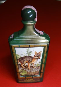EMPTY Vintage JIM BEAM GRAY FOX Whiskey Decanter Bottle J. Lockhart Artist - Picture 1 of 12
