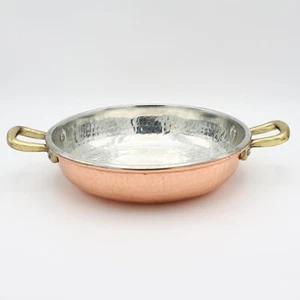 Pfanne Niedrig Kupfer Verzinntem Kupfer mit Deckel Und Griffe 35 CM Kochen Profi - Bild 1 von 6