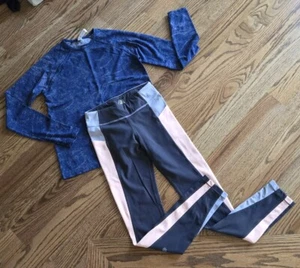 Athleta Tennis Athletic Running Leggings/Shirt Top Girl's Size L 12 (Lot of 2) - Picture 1 of 12