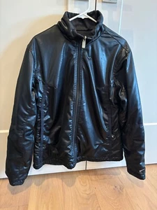 Nike Black Shiny / Matte Reversible Zip Up Jacket Women's Size XL - Picture 1 of 12