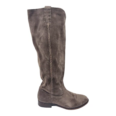 Botas Frye para mujer 6B Cara holgadas altas gris gamuza cuero hasta la rodilla Foto 1 de 4