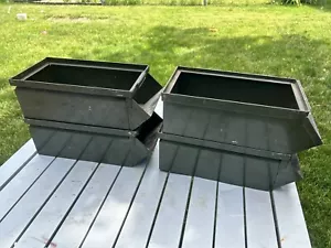 Menge 4 Vintage Stapelbehälter Nr. 1 stapelbar grün Metall Hardware Organizer Industrie - Bild 1 von 11