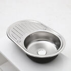 Round / Square Bowl Inset Kitchen Sink Stainless Steel Drainer Catering.Topmount