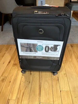 DELSEY Paris Helium DLX Softside Luggage Spinner Wheels Black Checked-Medium 25" - Image 1 of 4