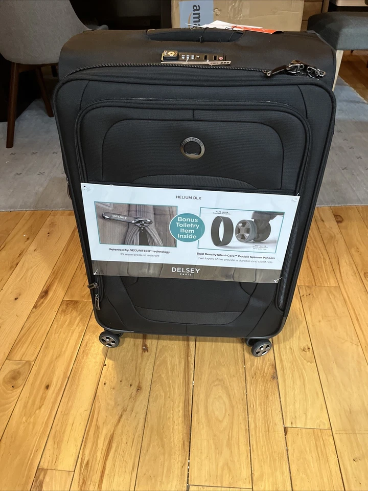 DELSEY Helium DLX 25" Expandable Spinner Upright Suitcase Black