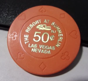 THE RESORT AT SUMMERLIN CASINO 50¢ hotel casino gaming poker chip - Las Vegas - Picture 1 of 3