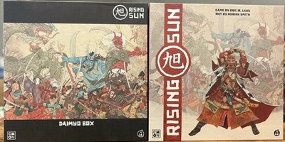 CMON Rising Sun Board Game KS With Daimyo, Organizer, Metal Coin, Samurai, Ronin - Image 1 of 4