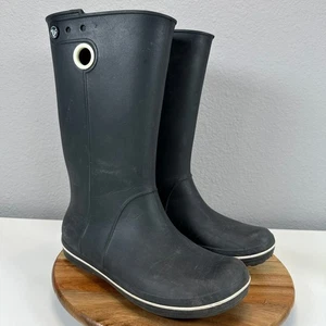 Crocs Crocband Jaunt schwarz hohe Regenstiefel Gummi wasserdicht Gr. 9 10970 halbhoch - Bild 1 von 7