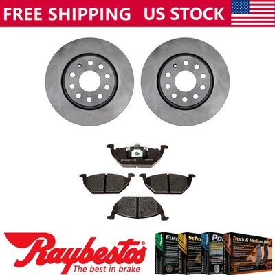 Kit de rotores de freno delanteros + pastillas metálicas y herrajes para Volkswagen Jetta 2014 2012 Foto 1 de 4