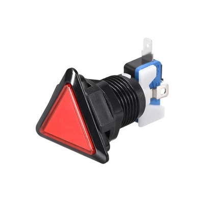 Game Push Button 39x39x39 Triangle 12V LED Illuminated Push Button Red 1pcs - Image 1 of 3