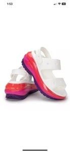 Sandalia Crocs Clásica Mega Crush Para Mujer Talla 10 Tacón Alto LIMITADA Rara Nueva Blanca - Imagen 1 de 19