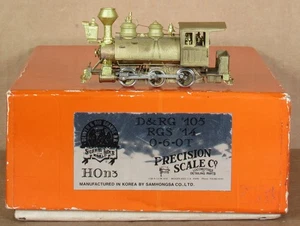 Precision Scale (Samhongsa) HOn3 D&RG #105/RGS #14 0-6-0T Steam Engine *BRASS* * - Picture 1 of 9