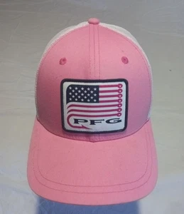 Columbia PFG Bandera Americana Rosa y Blanco Para Mujer Malla Snapback Sombrero - Imagen 1 de 4