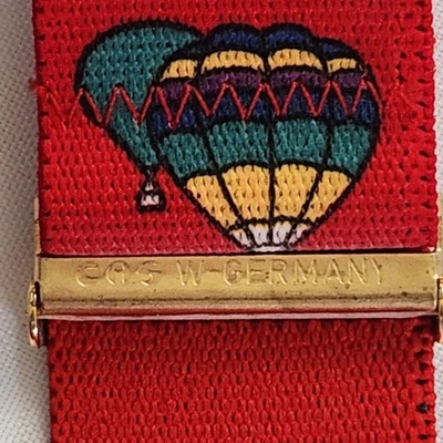 CAS W Alemania Hombre Tirantes Elásticos Cuero Rojo Tirantes Globos de Aire Caliente Foto 1 de 3