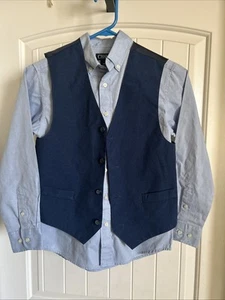 Boys 10 Chaps Button Up Shirt With Vest - Picture 1 of 4